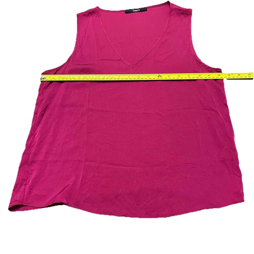 Quince Women’s Blouse Size Medium Washable Stretch Silk Blouse Fuchsia Pink - Picture 3 of 7